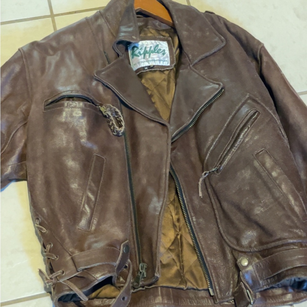 Vintage brown  motorcycle jacket